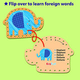 KRAFUN Beginner Easy Safari and Animal Lacing Card Kit, 10 Preschool Lacing Card Project for Kids Arts & Crafts, Lacing Cards for Toddlers, Fine KRAFUN