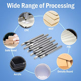 HQMaster CNC Router Bits, 10 Pack Router Bit Single End Mill Set Milling Cutter Tungsten Steel Engraving Carving Tool Kit HQMaster