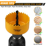 Hoteche 6-Piece Hole Saw Set - Versatile Hole Cutter Kit for Wood, Plastic, and Fiberboard - Clean, Accurate Cuts with Arbor Hole Drill - Compatible Hoteche