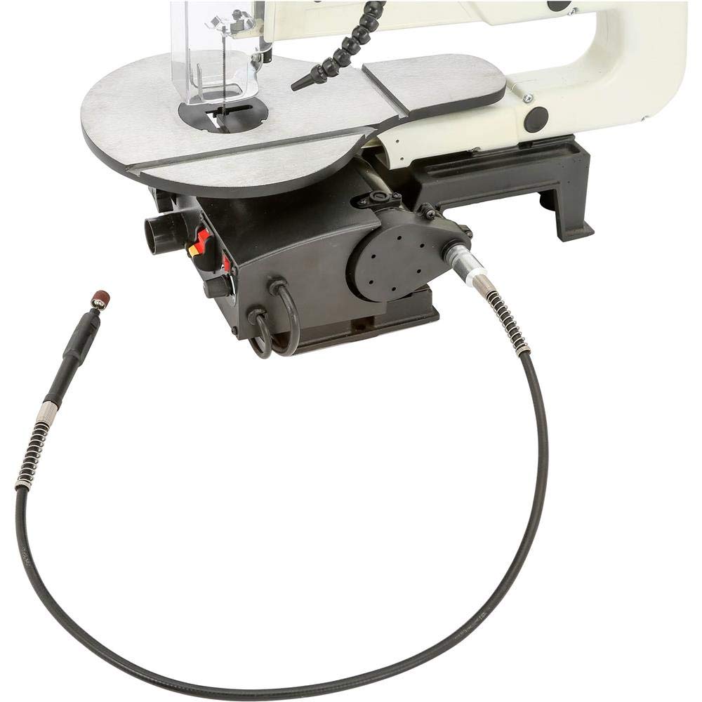 Shop Fox W1872 16" VS Scroll Saw with Foot Switch, LED, Miter Gauge, Rotary Shaft - WoodArtSupply