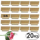 20pcs Natural Wood Memo Clips Photo Holder Business Card Stand Message Unfinished Wood Box with Lock Youngy