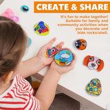 2 Pack Separate Kids Rock & Sea Shell Painting Kit, Arts & Crafts Gifts for Girls and Boys Kids Activities Kits, Creative Art Decorations Paint Kit Gotega