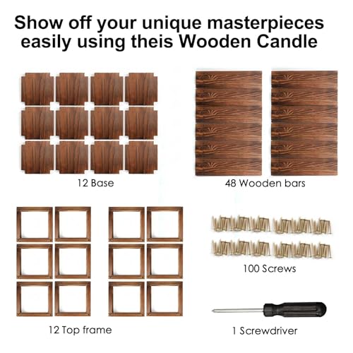 Neoflavie 12 Pcs Wooden Wedding Lantern Centerpiece, Lantern Candle Holder for Rustic Wedding Table Decoration, Farmhouse Candle Lantern for Neoflavie