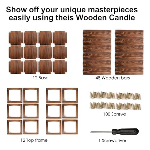 Neoflavie 12 Pcs Wooden Wedding Lantern Centerpiece, Lantern Candle Holder for Rustic Wedding Table Decoration, Farmhouse Candle Lantern for - WoodArtSupply