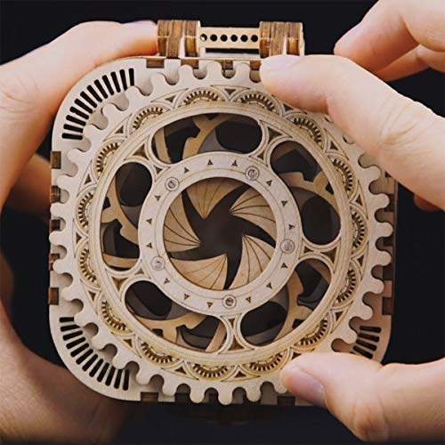 ROKR 3D Wooden Puzzle Mechanical Treasure Box Model DIY Brain Teaser Projects for Adult Kid Age 14+ ROKR