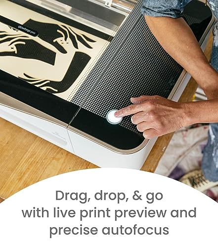 Glowforge Pro Laser Cutter - Create 12x Faster with Wood, Leather, Metal, and Stone. Ultimate Power and Cooling, with AI Prints up to 50 ft. Launch & Glowforge