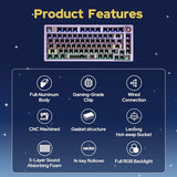 EPOMAKER x LEOBOG Hi75 Aluminum Alloy Wired Gaming Keyboard Barebones Kit, 75% Gasket-Mounted RGB Creamy Keyboard, Hot-swap Custom Mechanical EPOMAKER