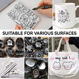 Tesquio Black Paint Marker, 8 Pack Dual Tip Acrylic Paint Pens, Ideal for Wood, Rock Painting, Canvas, Stone, Glass, Ceramic Tesquio