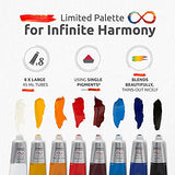 ZenART Professional Oil Paints Set - 8 x Large 50ml Tubes - Essential Palette for Artists, Eco-Friendly, Non-Toxic, and Lightfast Paint with ZenART Supplies