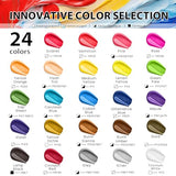 40 PCS Acrylic Paint Set with 12 Brushes, 2 Knives and Palette, 24 Colors (2oz/60ml) Art Craft Paints Gifts for Adults Kids Artists Beginners, Art VigorFun