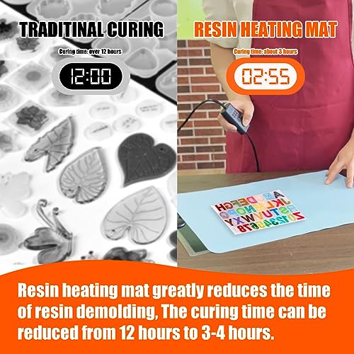 Resin Heating Pad Kit with Timer and Lid, Resin Curing Mat, Heat Pad for Silicone Mold, Epoxy Resin Dryer Mat Suitable for Keychain, Jewelry, DIY APlayfulBee