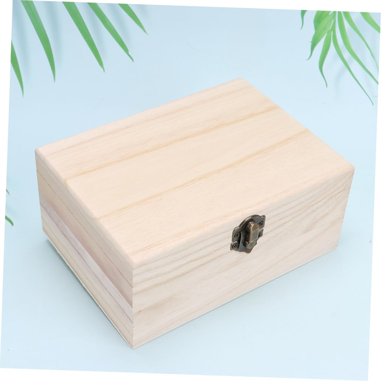 NOLITOY 9 Pcs Treasure Chest Case Unfinished Chest Sundries Storage Tray Wood Trinket Tray Trinket Storage Chest Wood Treasure Chest Wood Case Lock NOLITOY