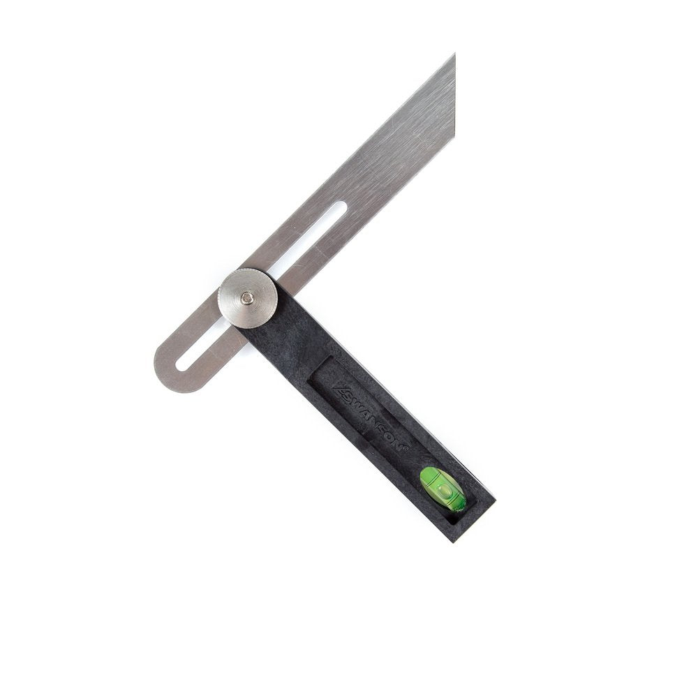 Swanson Tool Co TS150 8 inch Sliding T-Bevel with Stainless Steel Rule, Bubble Vial, Composite Handle and Brass Fittings Swanson Tool Co., Inc