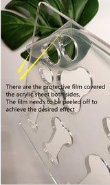 Paw Print Template,Dog Bone&Paw Inlay Acrylic Router Template,Clear Acrylic Template,Acrylic Router Template (7.75x7.75") Yuxuanish