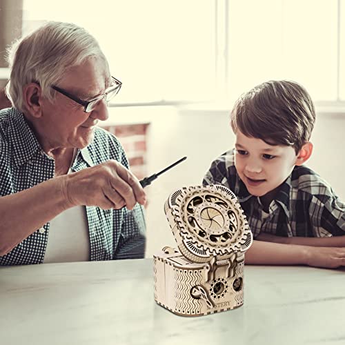 ROKR Treasure Box 3D Wooden Puzzle with Combination Lock Mechanism for Adults and Teens ROKR