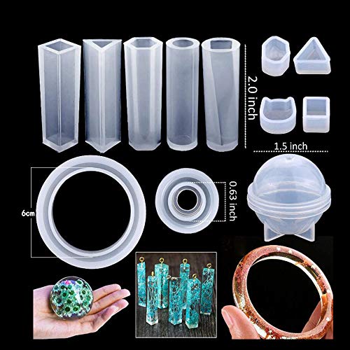 184Pcs Resin Jewelry Making Starter Kit Resin Jewelry Molds Tools Full Resin Kit,Silicone Molds for DIY Jewelry Pendant Craft Making Set Contain Resin Molds,Glitter Powder,Glitter Sequins and Tools