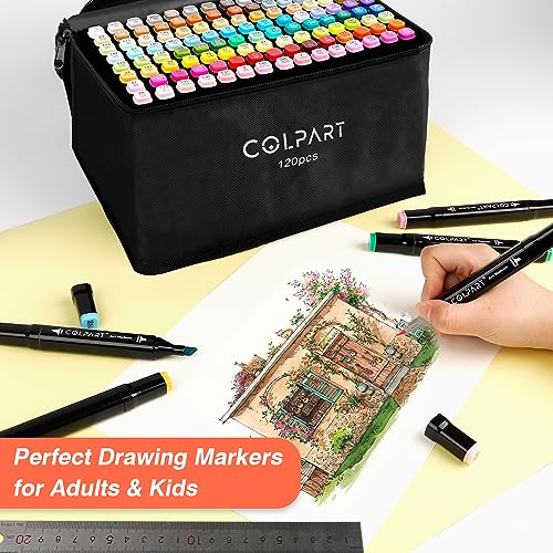 colpart 26 Colors Dual Tip Acrylic Paint Pens Markers，Premium