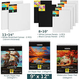 VISWIN 148 Pcs Super Deluxe Painting Kit with Tabletop & Field Easel, 96 Oil, Watercolor & Acrylic Paint Set, Canvas, Paintbrush, Palette, VISWIN