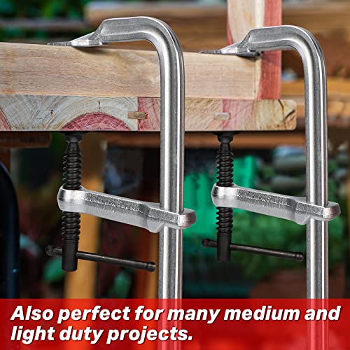 SHALL 4-Pack Bar Clamps Set, 12-Inch Light-duty Drop Forged Steel Bar Clamps, Steel F Clamps with Max 450Lbs Load Limit for Welding, Woodworking, SHALL