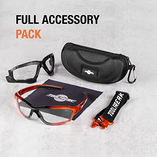 ToolFreak Recka Safety Glasses - Clear Lens - Versatile Hybrid Goggles and Glasses - ANSI Z87.1 Impact Rated, U6 Protection, Removable Legs, ToolFreak