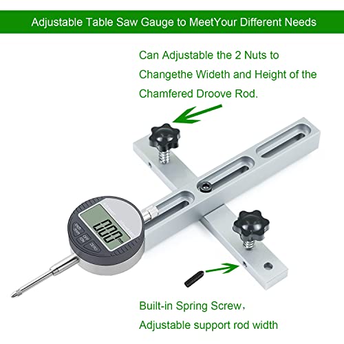 HDLNKAK Table Saw Digital Dial Indicator Gauge, for Aligning and Calibrating Work Shop Machinery Like Table Saws, Band Saws and Drill Presses HDLNKAK
