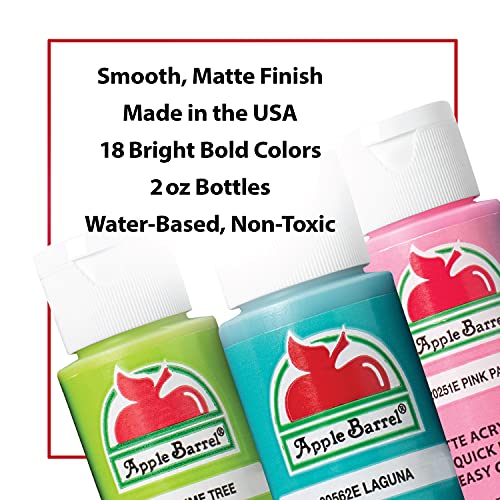 Apple Barrel Acrylic Paint Set (2-Ounce), Best Colors Count, 32 Fl Oz (Pack of 16) Apple Barrel