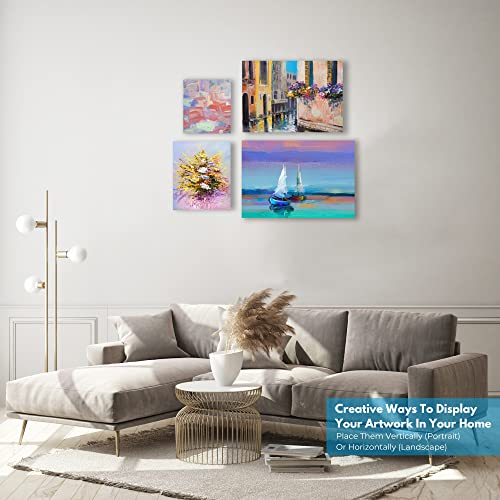 KEFF Canvases for Painting - 24 Pack Art Paint Canvas Panels Set Boards - 5x7, 8x10, 9x12, 11x14 Inches 100% Cotton Primed Painting Supplies for KEFF