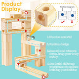 Wooden Marble Run for Kids Ages 4-8, 60 Pieces Wood Building Blocks Toys and Construction Play Set, Marble Track Maze Game STEM Learning Toys Gifts Onshine