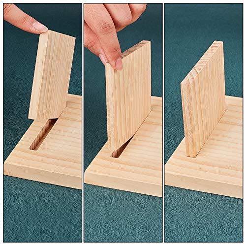 AHANDMAKER Wood Necklace Holder, 9.6 Inch Wooden Plank Necklace Jewelry Display Stand, Detachable Wooden Jewelry Organizer Stand, Necklace Display AHANDMAKER