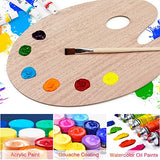 Wooden Paint Palette Paint Tray Palettes for Acrylic, Painting Palette Art Pallet for Painting, Thumb Holder Trays for Artist, 1 PCS Tamaki