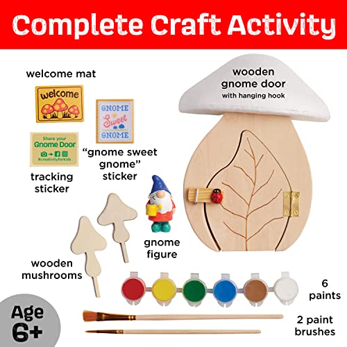 Creativity for Kids Gnome Garden Door - Painting Arts and Crafts for Boys and Girls, Kids Activities for Ages 6-8+ - WoodArtSupply