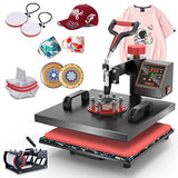 OIIEE Heat Press Machine 5 in 1 Combo Heat Press 15 x 15 Inch Heat Transfer Machine 360-Degree Swing Away Digital Shirt Printing Multi-function Heat oiiee