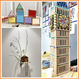 Benvo 100 Pieces Balsa Wood Sticks Square Wooden Dowels Unfinished Hardwood Strips Natural Long Woodcraft Sticks Batons for DIY Crafts Model Making Benvo