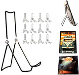 KINGDOM SOLUTIONS - 12 Pack Sturdy & Versatile Adjustable Large Stands for Display 3.8x8.5 - Made in USA Metal Easels for Plates, Pictures, Art, KINGDOM SOLUTIONS