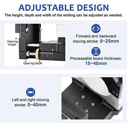 Mortising Jig and Loose Tenon Joinery System 2 in 1 Invisible Fastener Slotting Bracket Compact Router Attachment Woodworking Slotting Locator for - WoodArtSupply