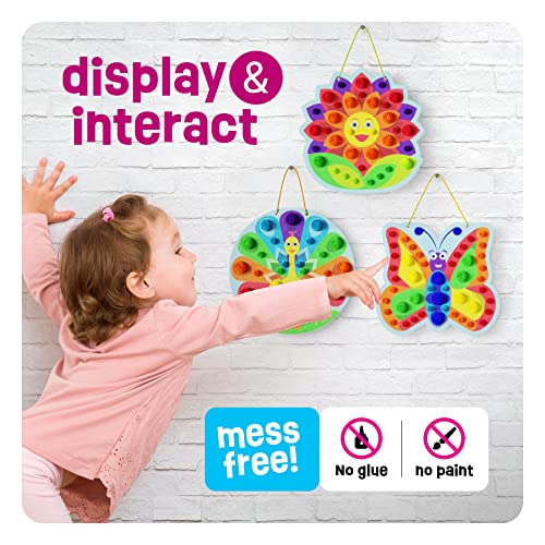Pom Pom Arts & Crafts Kit for Toddlers - Easy Toddler Art Activity Craft for Little Boys & Girls Ages 3, 4, 5, 6 Years Old Kids Sensory Activities - Dan&Darci