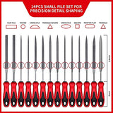 57Pcs Metal & Wood File Rasp Set,Grade T12 Forged Alloy Steel, Half-round/Round/Triangle/Flat 4pcs Large Tools, 14pcs Needle Files and a pair of CHENTUOPO