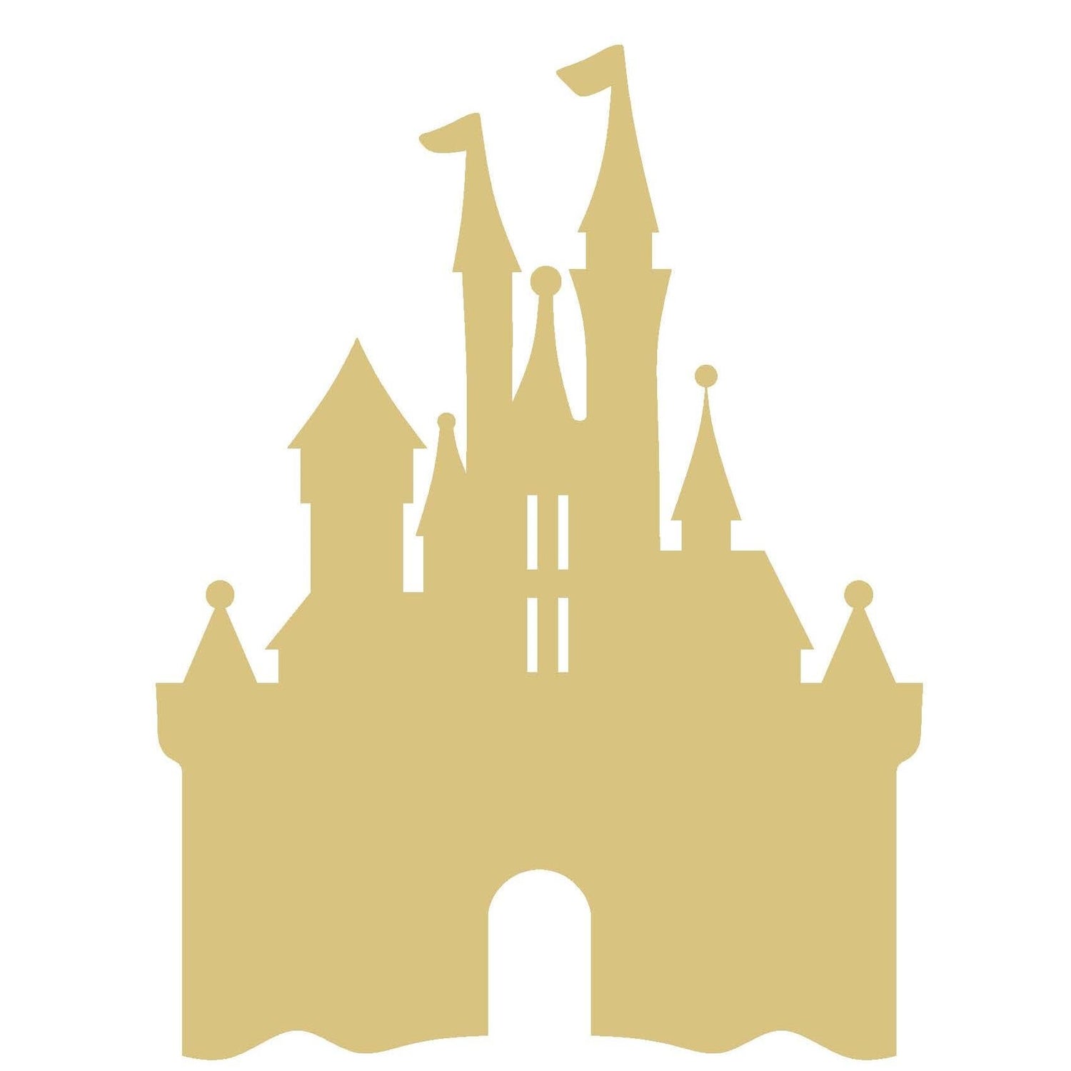 Castle Unfinished Wood Cutout Royalty Princess Door Hanger MDF Shape Canvas Style 5 Diverse Woodworking