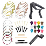 48 PCS Guitar Accessories Kit, Acoustic Guitar Changing Tool, Including Acoustic Guitar Strings, Guitar Picks, Capo, String Winder, Bridge Pins, Pin hanbangabc