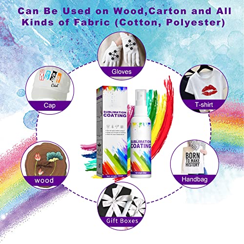 Sublimation Coating Spray, Sublimation Spray for Cotton Shirts, Polyester, T-shirts, Carton, Wood Canvas, Handbag, Quick Dry & Super Adhesion, High BLINGARTY