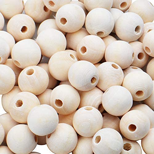 200pcs 16mm Wood Beads Natural Unfinished Round Ball Wooden Loose Beads Wood Spacer Beads for DIY Crafts Jewelry Making Handmade Decoration Jdesun
