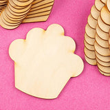Pack of 24 Unfinished Wood Cupcake Cutouts by Factory Direct Craft - Blank Wooden DIY Muffin Treat Dessert Shapes for Scouts, Camps, Vacation Bible Factory Direct Craft