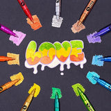 LIGHTWISH Metallic Paint Pens Glitter Markers,Sparkle Ultra Fine Point 0.7mm Acrylic Paint Markers,Super Golden Metallic Markers for Black Paper LIGHTWISH