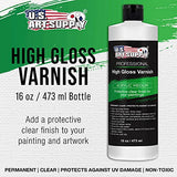 U.S. Art Supply Professional High Gloss Varnish, 16 oz (Pint) - Acrylic Medium, Clear Permanent Protective Finish for Paintings & Artwork, Apply Over U.S. Art Supply