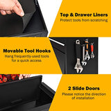 Goplus 6-Drawer Rolling Tool Chest, 3-in-1 Tool Box Organizer w/Auto Locking System & Lockable Wheels & Sliding Drawers & Detachable Top, Tool Goplus