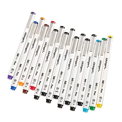 KINGART 430-10 PRO Inkline Micro Line & Precision Graphic Pens, 10 Assorted  Nibs, Archival Waterproof Black Japanese Ink for Art, Illustration