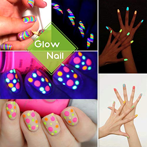Glow in The Dark Pigment Powder - Epoxy Resin Color Pigment Dyes for DIY Slime Coloring Kit - Luminous Skin Safe Long Lasting Self Glowing for Limino