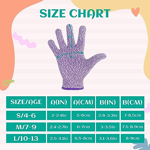 Evridwear Cut Resistant Gloves for Kids 7-9 Years, Level 5 Protection Cutting Gloves Food Grade for Cooking, Whittling, Wood Carving, Gardening and Evridwear