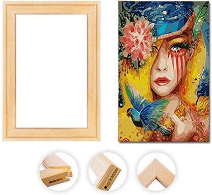 DIY Solid Wood Canvas Frame Kit 16 x20 Inch for Oil Painting & Wall Art - Wooden Art Frames with Thumb Tacks(4 Strips) - WoodArtSupply