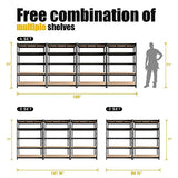 PrimeZone 47" W x 23.6" D x 71" H Large Heavy Duty Storage Shelves - 5 Tier Adjustable Garage Storage Shelving, Metal Storage Utility Rack Shelf Unit PrimeZone